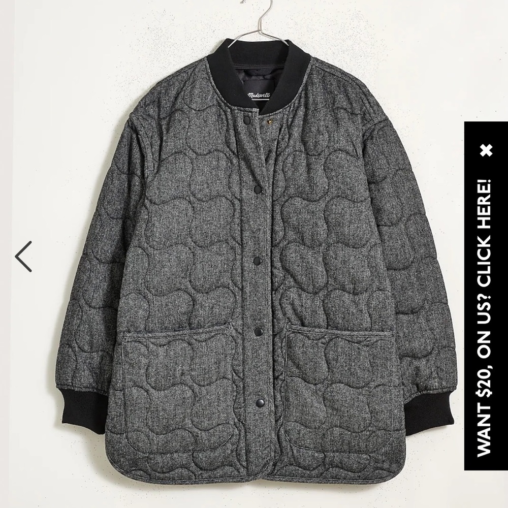 Madewell Quilted Oversized bomber jacket NWT